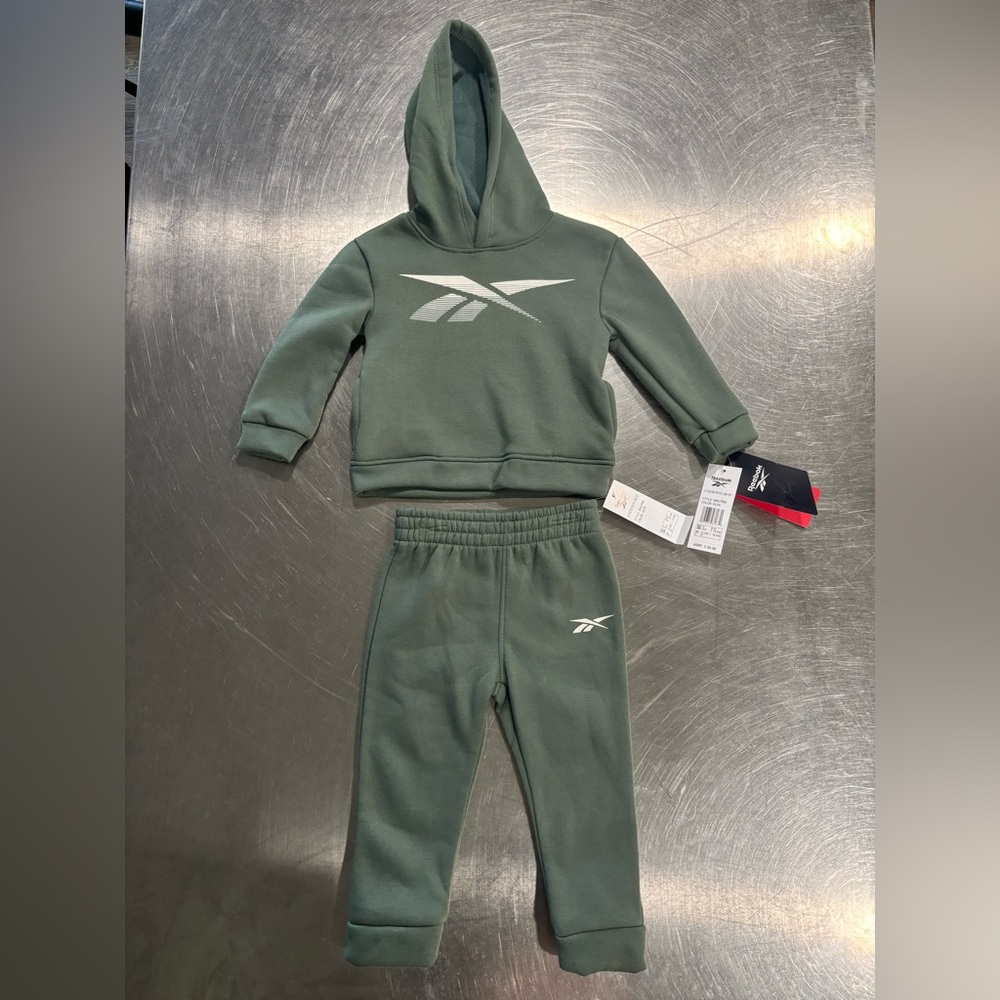 Reebok Baby Toddler 2-Piece Jogger Set Hoodie & Pants Olive NWT Size 2T New
